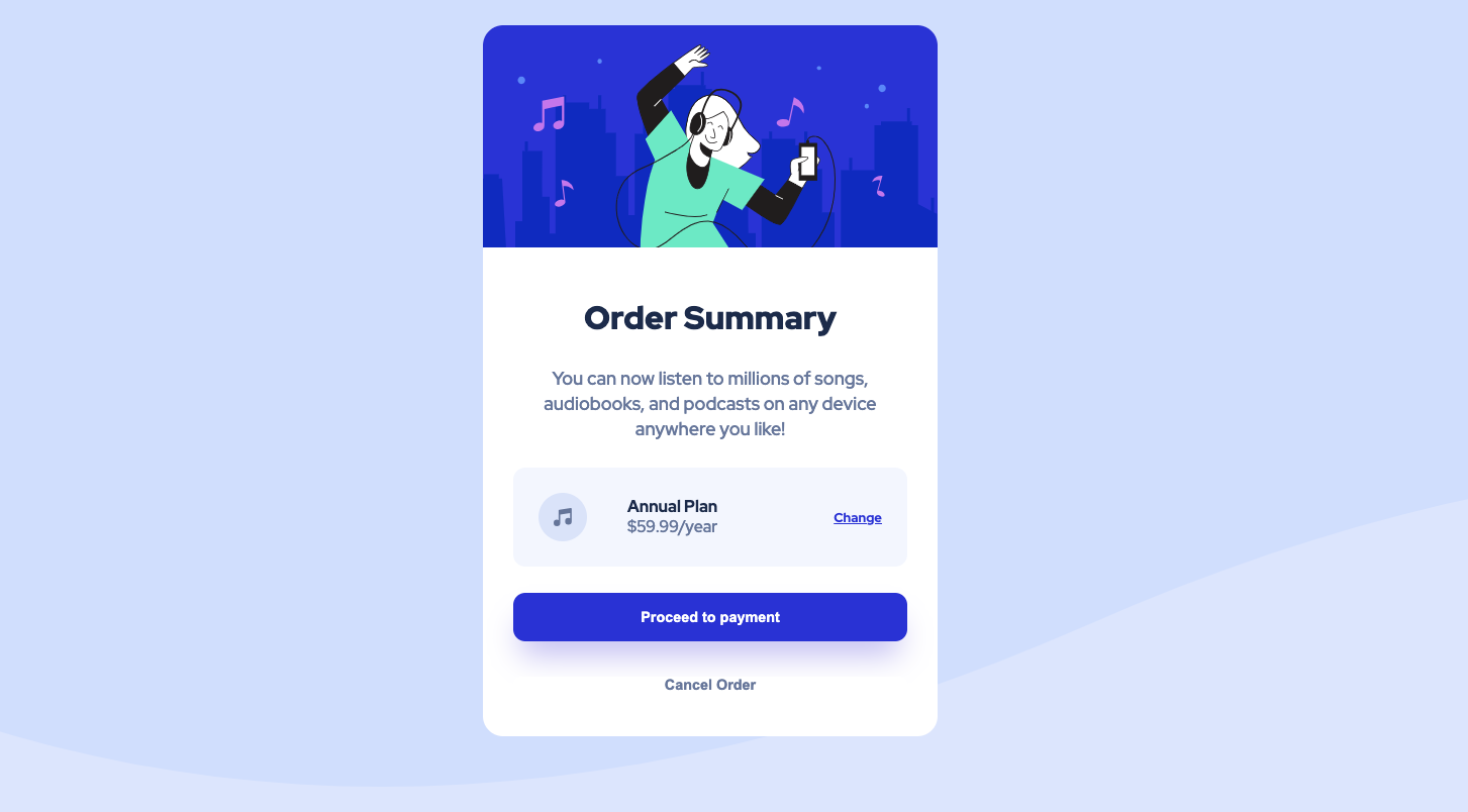 order summary component